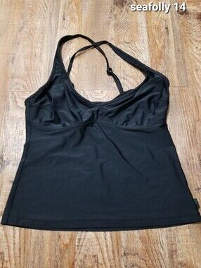 Seafolly Australia Black Swim Tankini Top 11/12